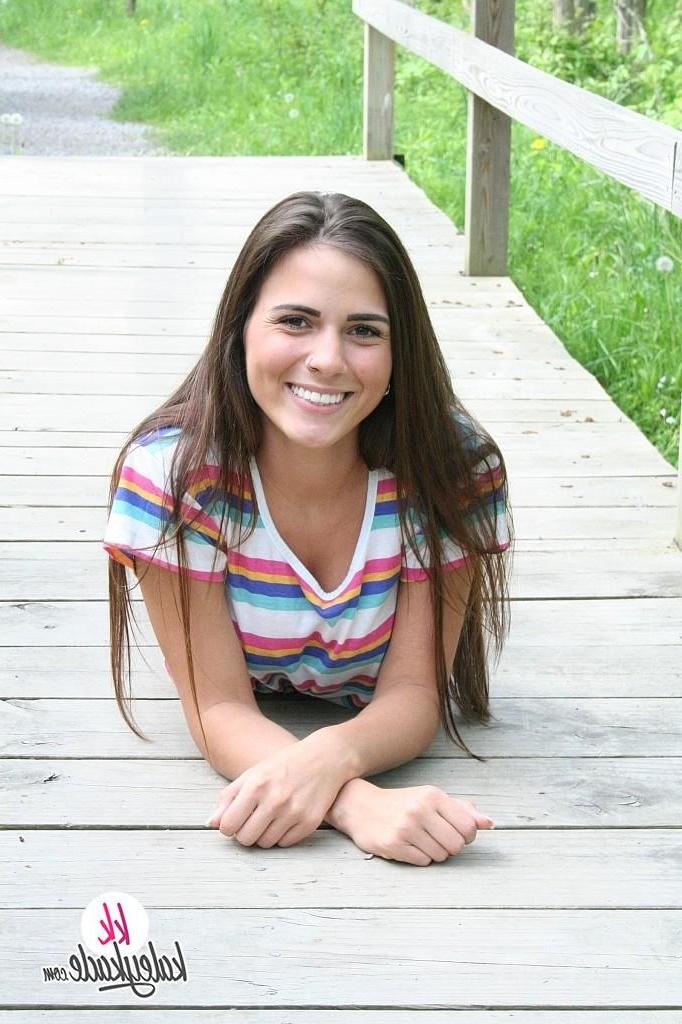 12P Kaley Kade flashes you wihle on a nature trail