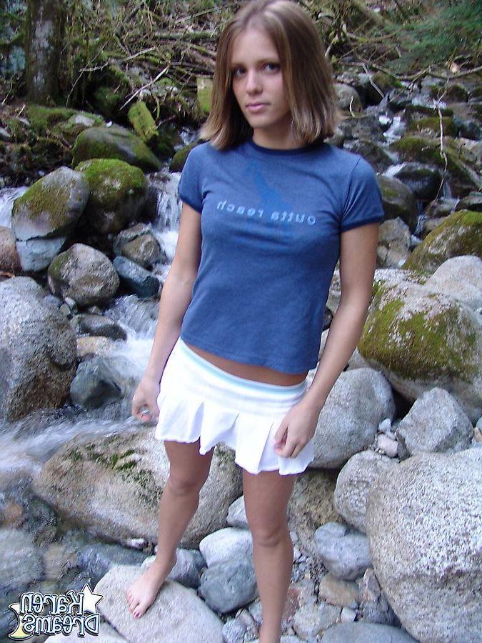 20P Pictures of Karen Dreams having some naughty fun outdoors