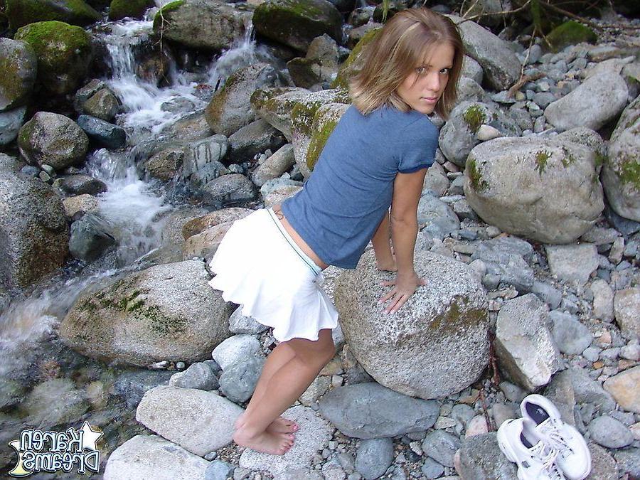 20P Pictures of Karen Dreams having some naughty fun outdoors