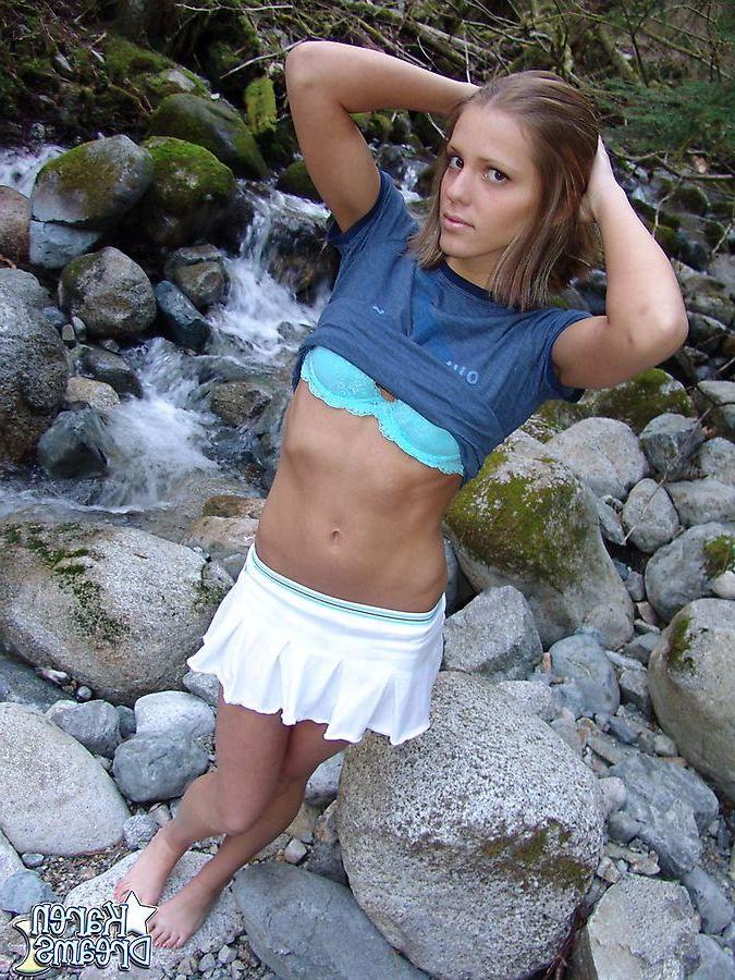 20P Pictures of Karen Dreams having some naughty fun outdoors