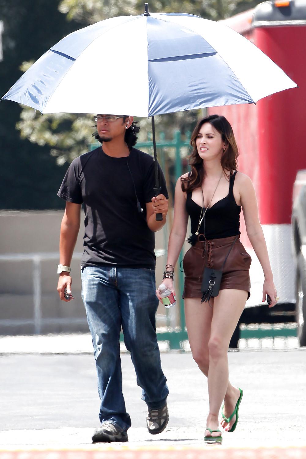 19P Megan Fox - cleavage on the set of This is Forty in LA