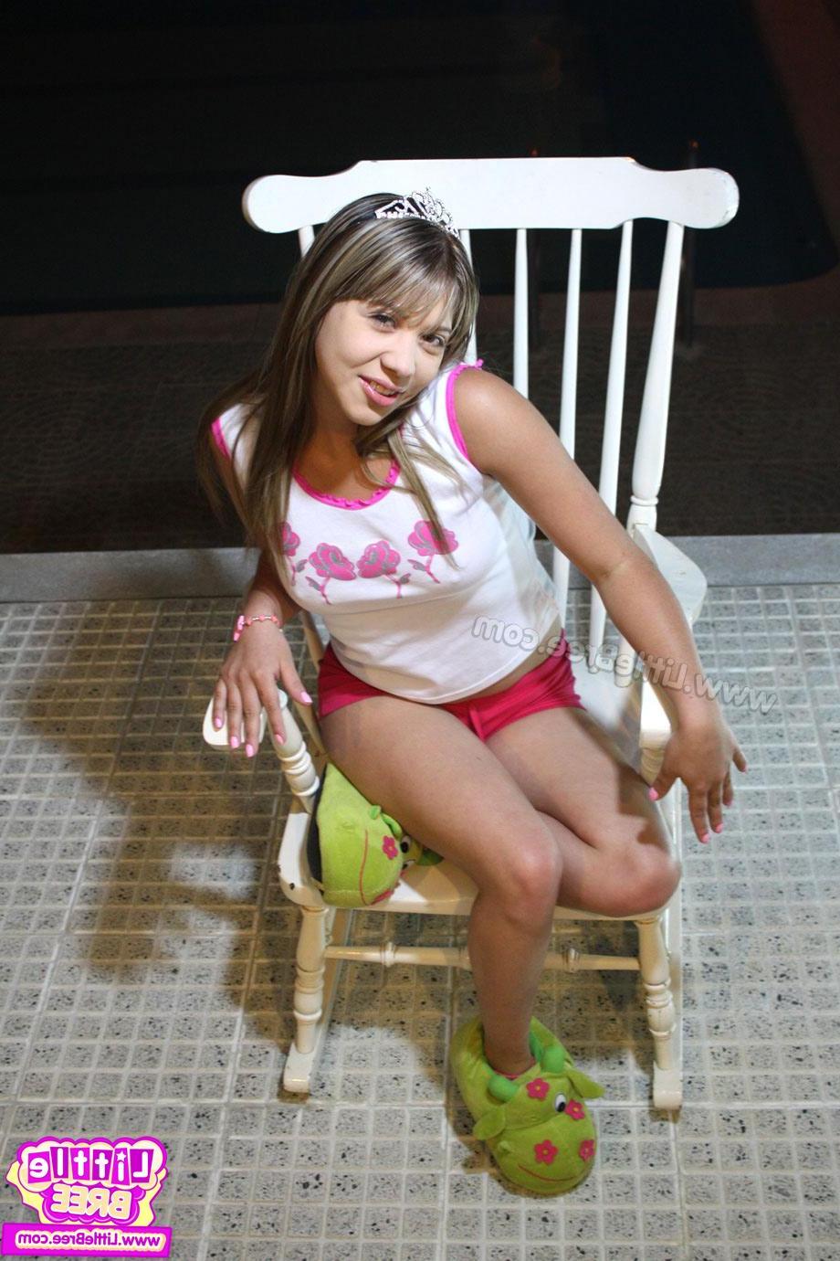 12P Princess Bree gets very naughty on her chair in her pink socks
