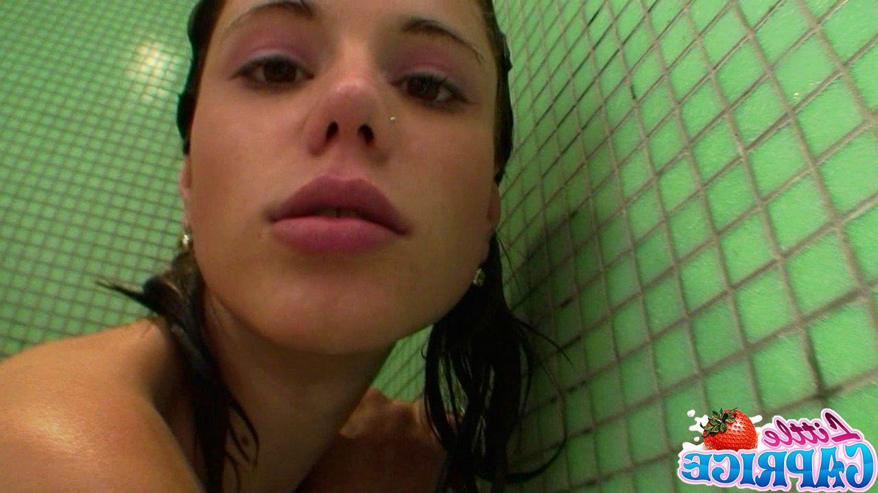 12P Pictures of teen hottie Little Caprice riding cock in teh shower