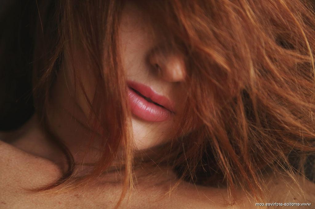 16P Redhead teen Michelle H spreads her legs for you in gray stockings