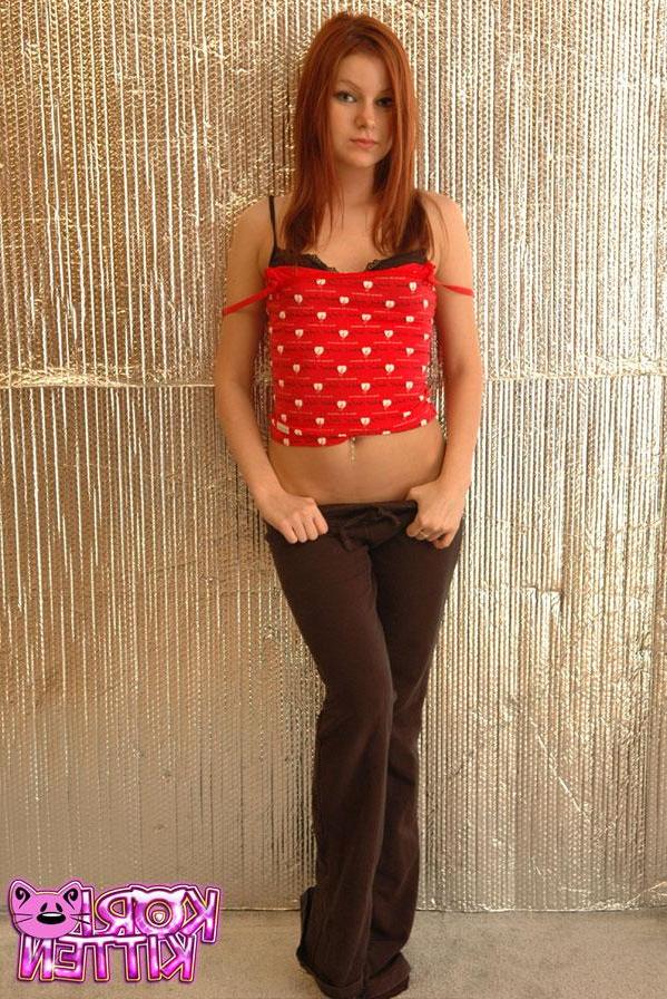 12P Redhead teen Kori teases in her PJs