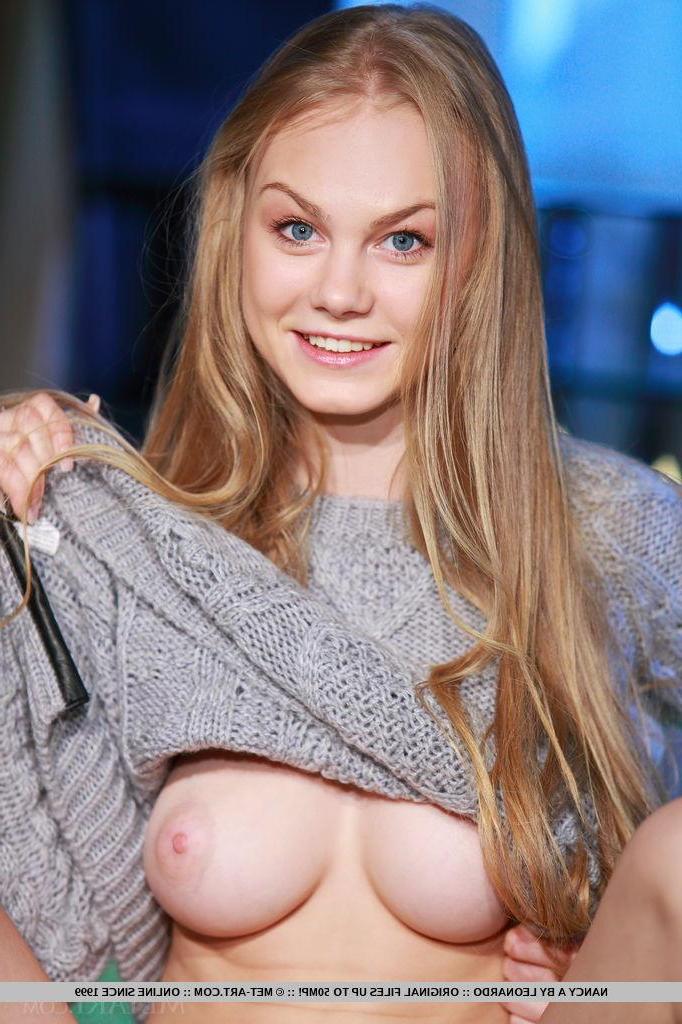 18P Nancy A strips out of her sweater and shows off her gorgeous nude body