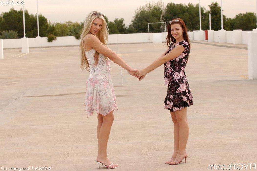 20P Pictures of Sarah and Bella being naughty outside