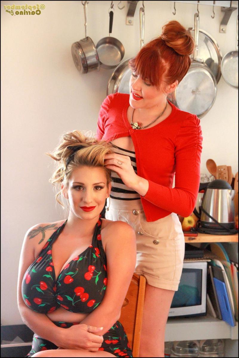 15P September Carrino expoes her big boobs in a sexy retro set