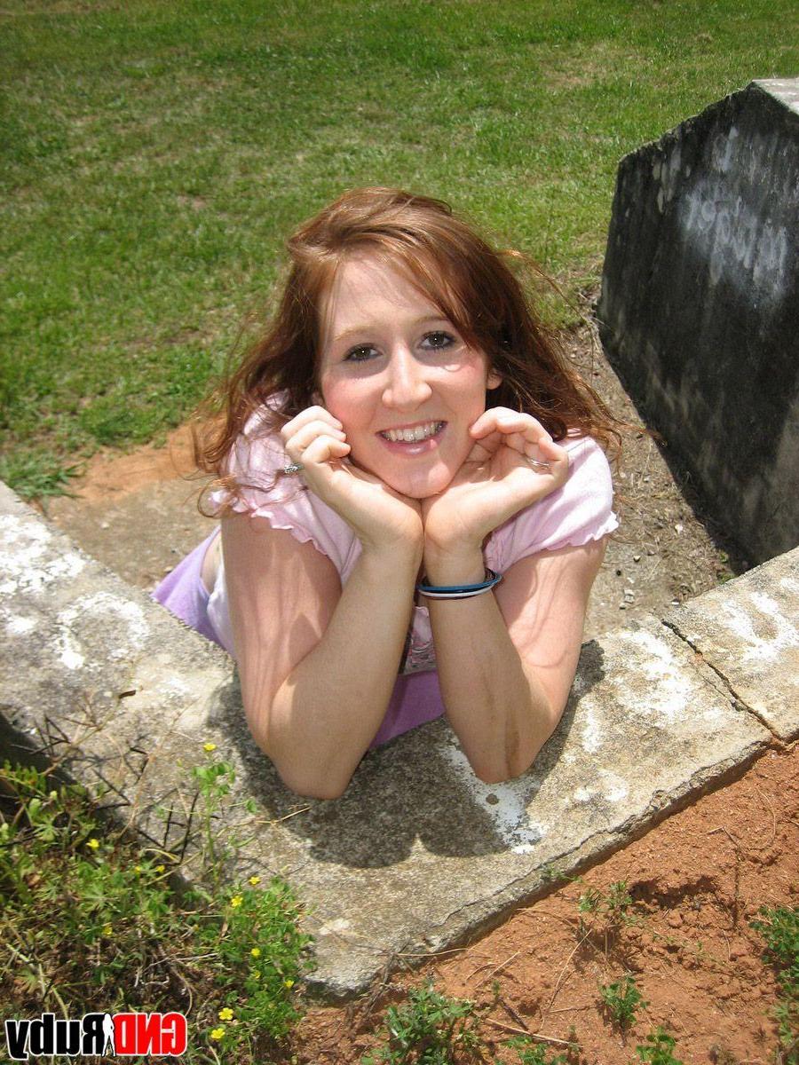 12P Pictures of teen hottie GND Ruby showing her pussy outside