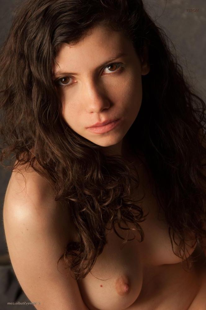 12P Brunette coed Trishi gets completely naked for you in the studio