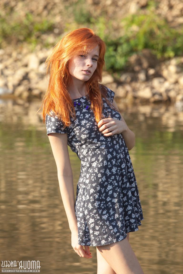 20P Redhead teen Lilu gives you her perfect pussy outside in Wildfires