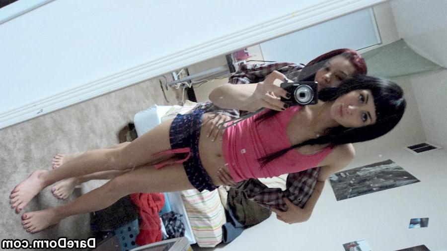 15P Two hot college girls give their lucky friend a threesome