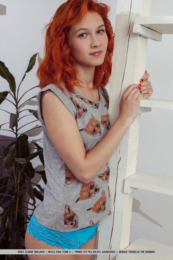 18P Redhead teen Ambre gets naked and spreads her legs in " Atete"