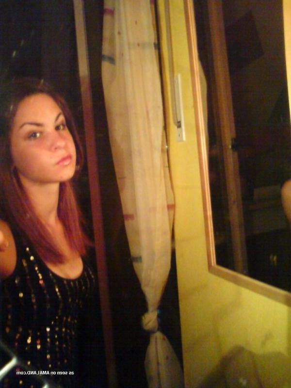 14P Hottie shows off her yummy cleavage in a tight tank top