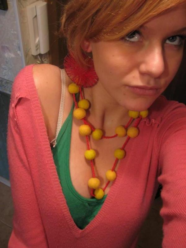 14P Girlfriend teasing and posing while showing her hot cleavage