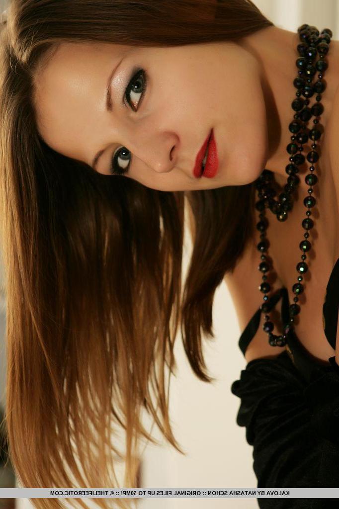 16P Gothic teen Kalova shows you her tight nude body in bed