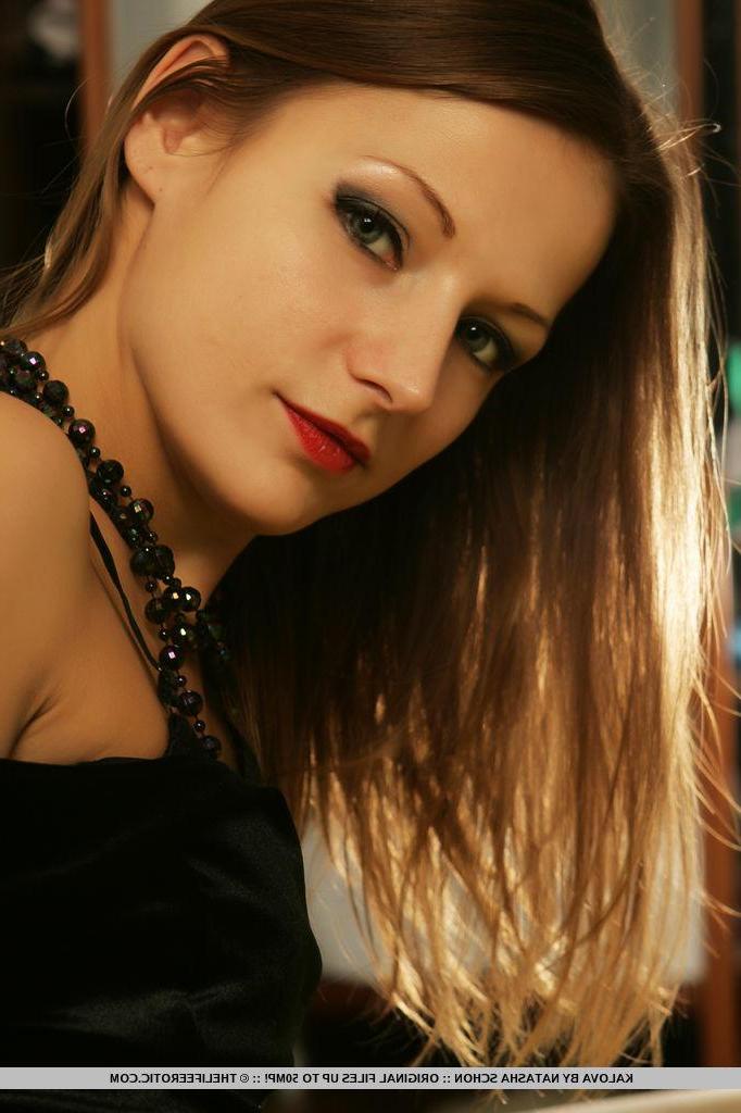 16P Gothic teen Kalova shows you her tight nude body in bed