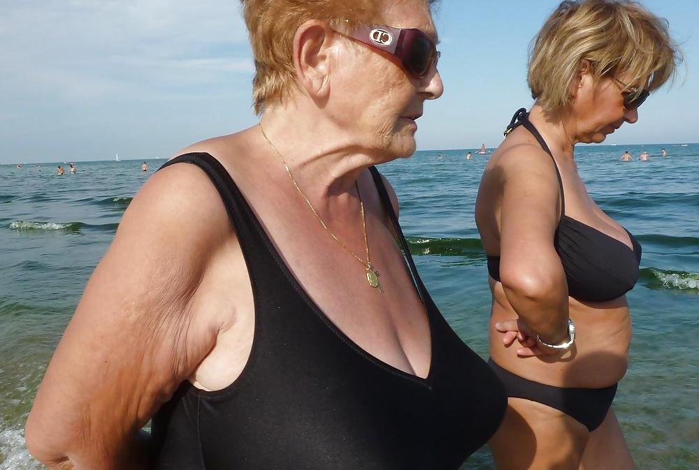 25P Granny bbw beach 4