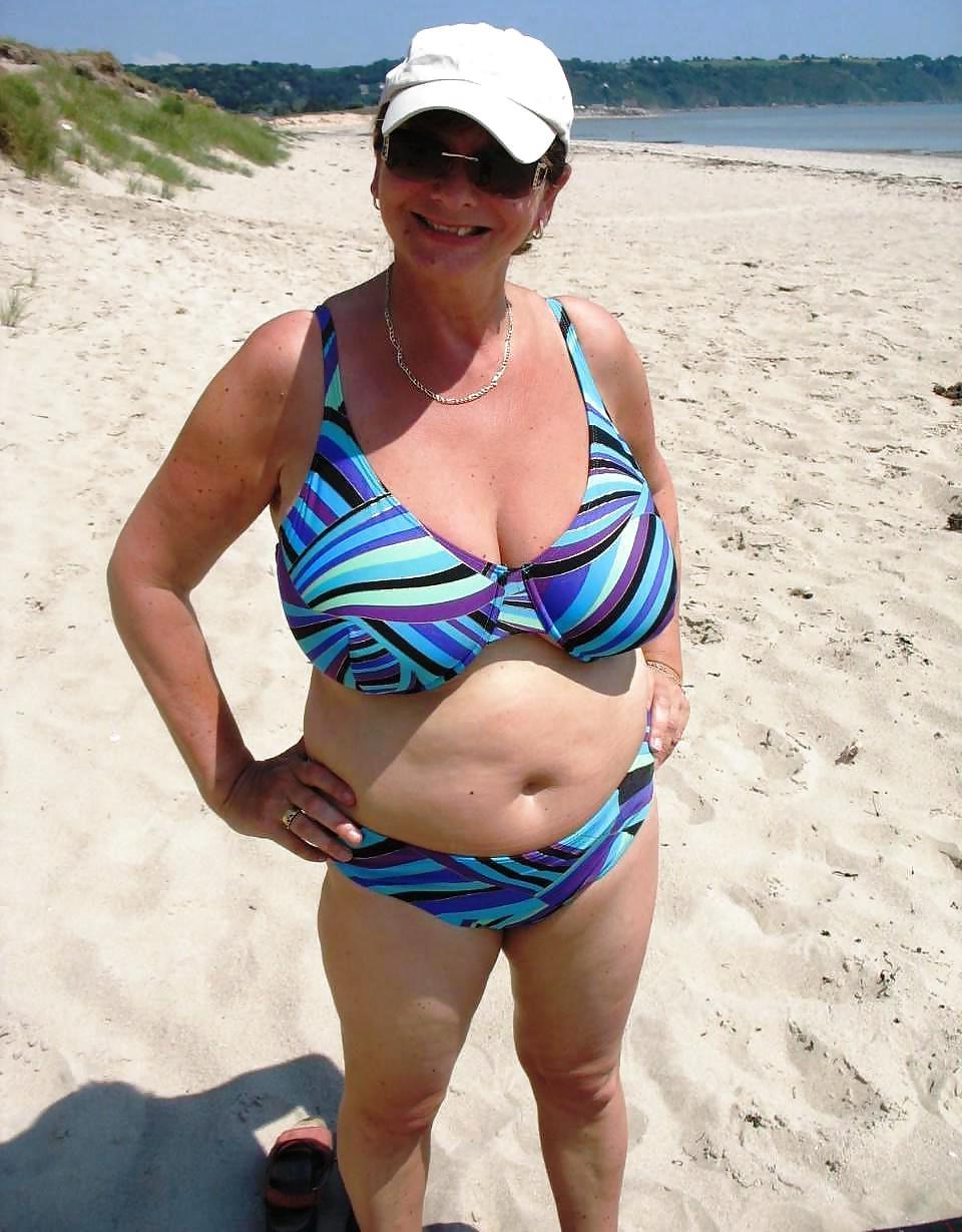 25P Granny bbw beach 4