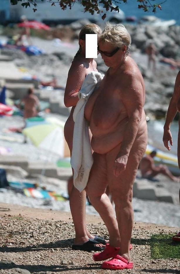 25P Granny bbw beach 3