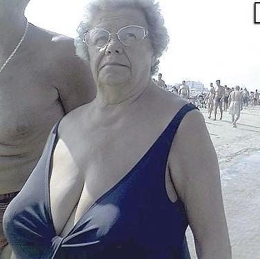 25P Granny bbw beach 3