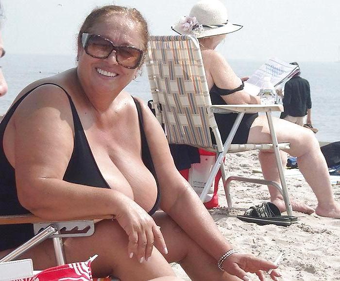 25P Granny bbw beach 3