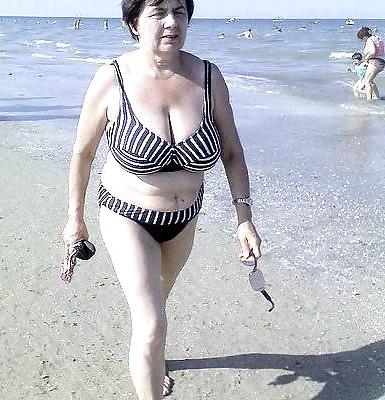 25P Granny bbw beach 3