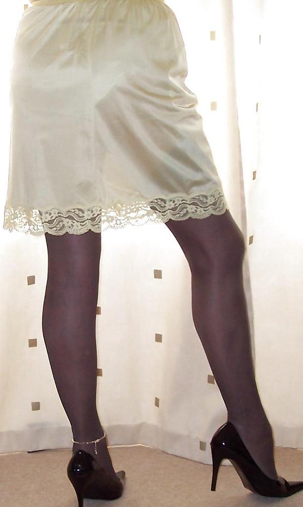 13P Nylon Half Slips with Nylon Panties