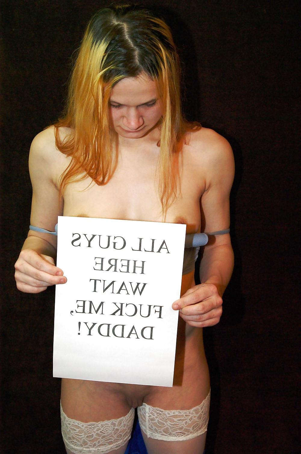 25P Naughty SLUTS with Signs