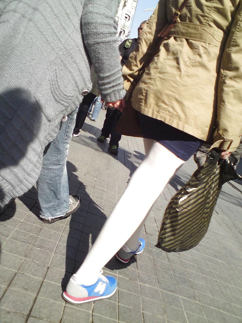 14P Turkish Candid Pantyhose and Sneakers