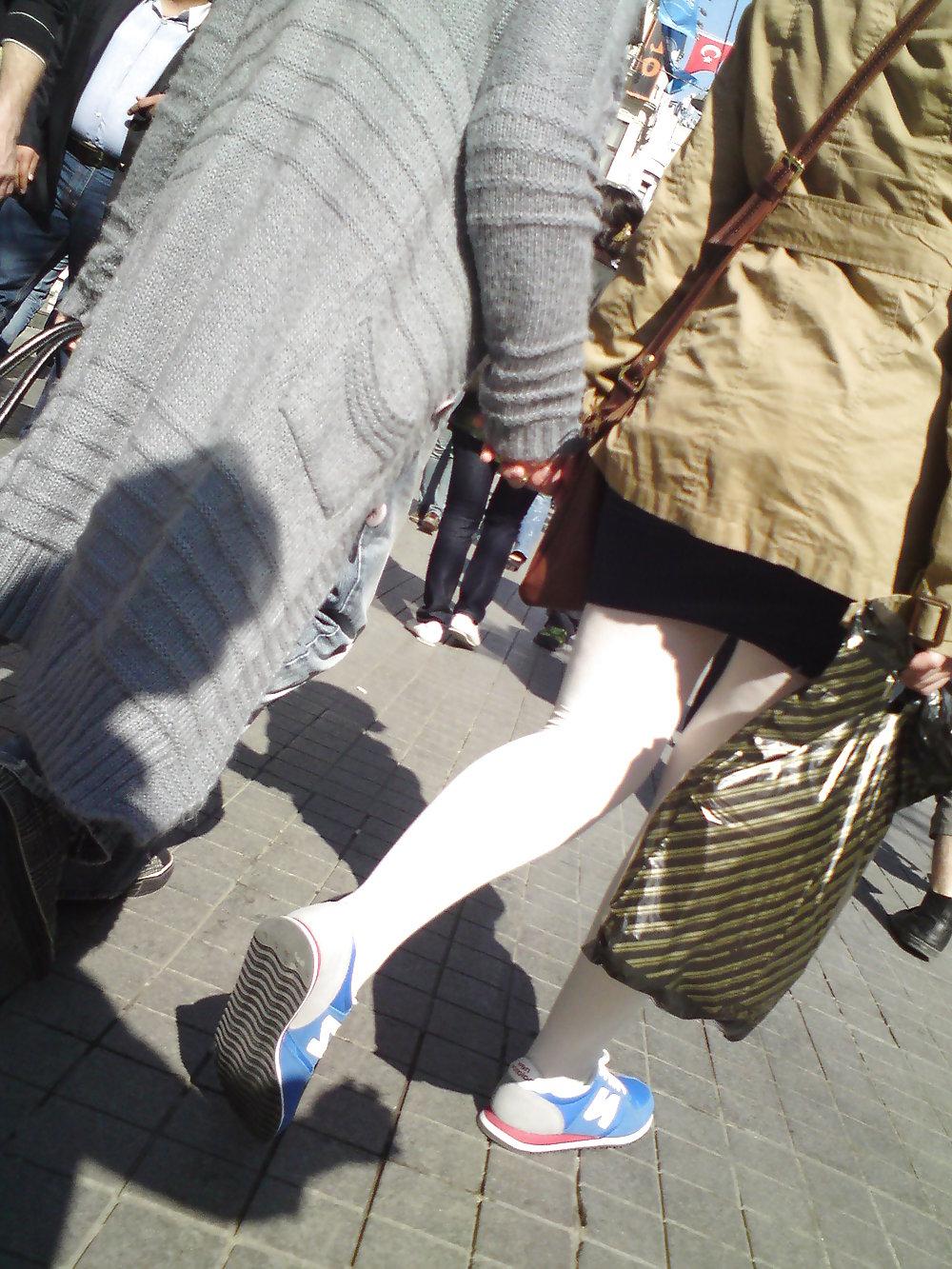14P Turkish Candid Pantyhose and Sneakers