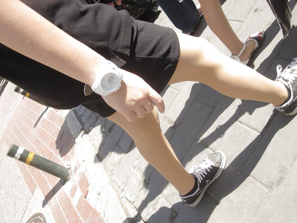 14P Turkish Candid Pantyhose and Sneakers