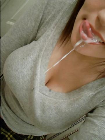 18P Cumshots between cleavage and clothing