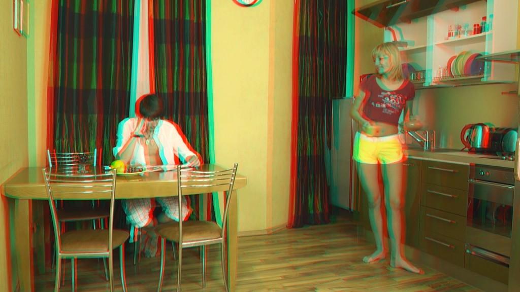 17P Blonde in yellow shorts gets fucked on kitchen table in 3D porn