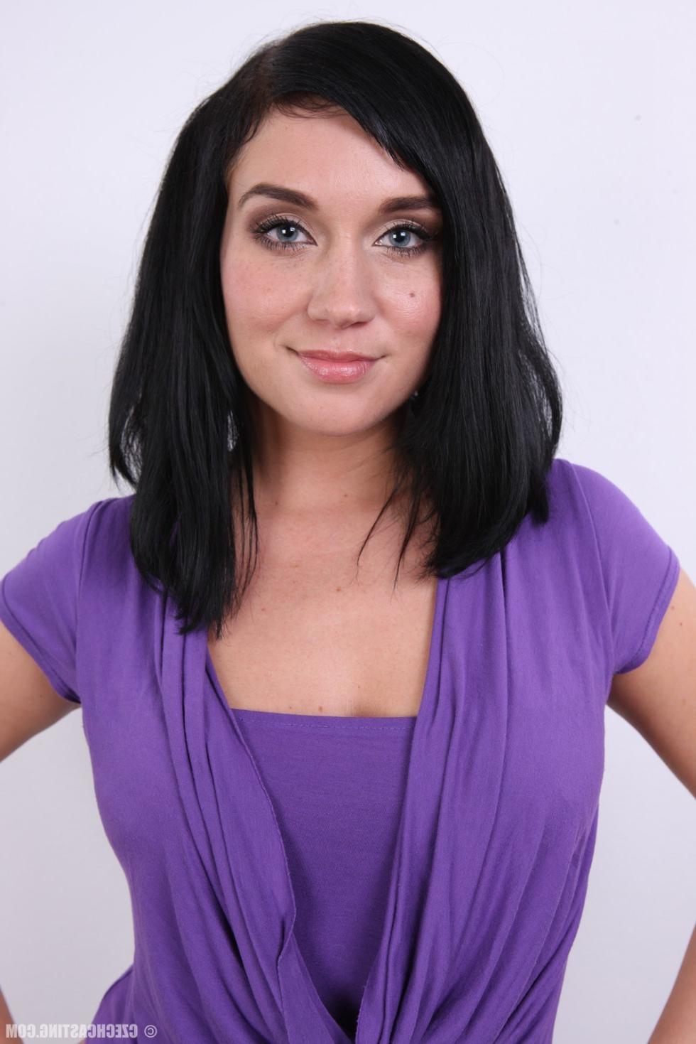 15P Beautiful brunette poses for camera