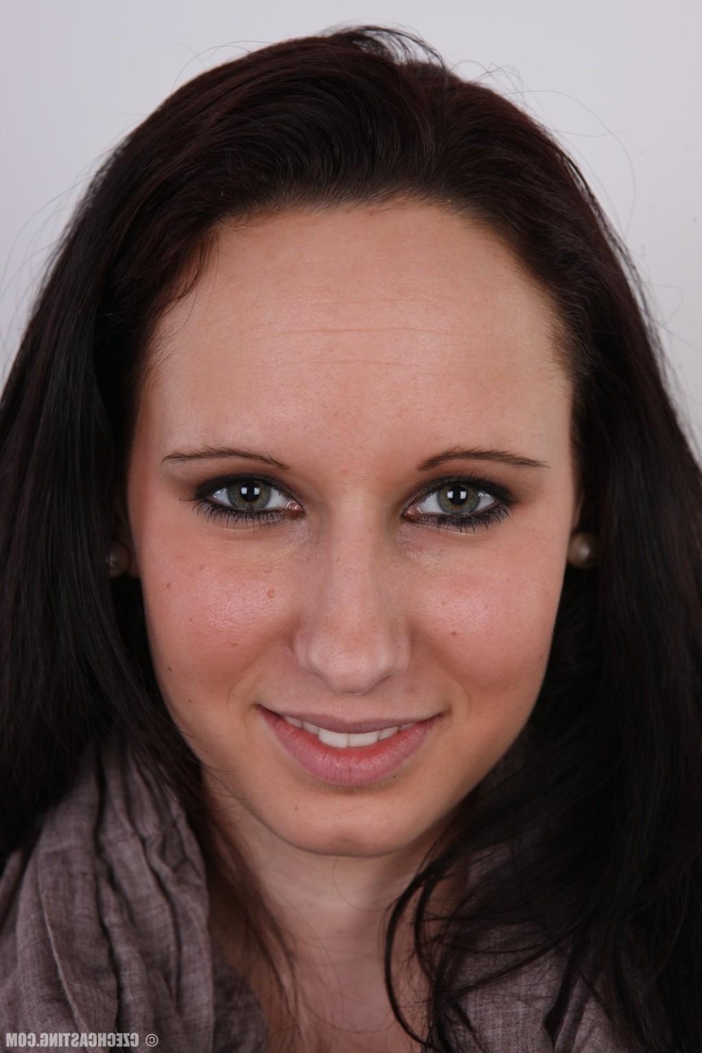17P Amateur brunette poses for photo camera