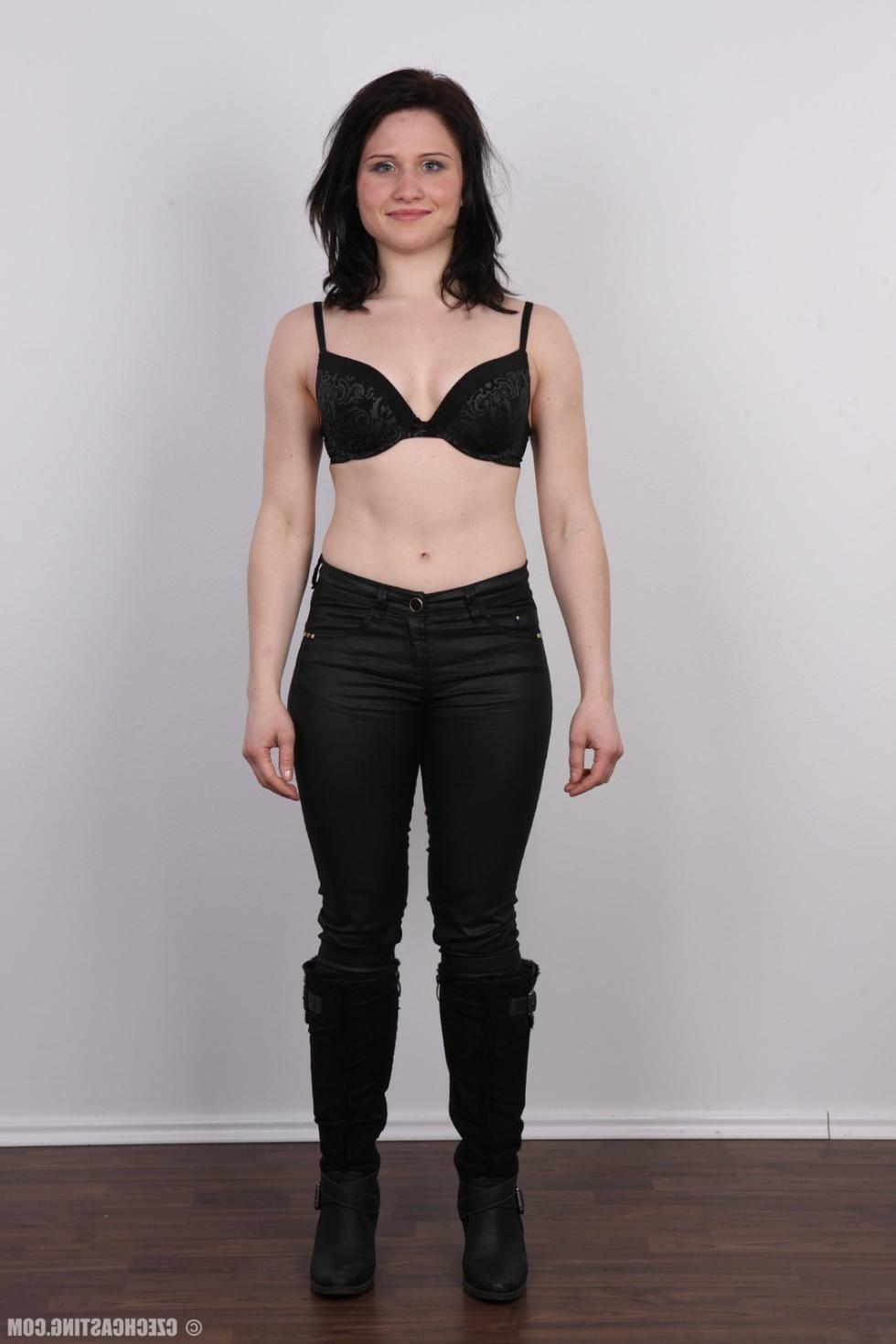 16P Petite young brunette poses naked