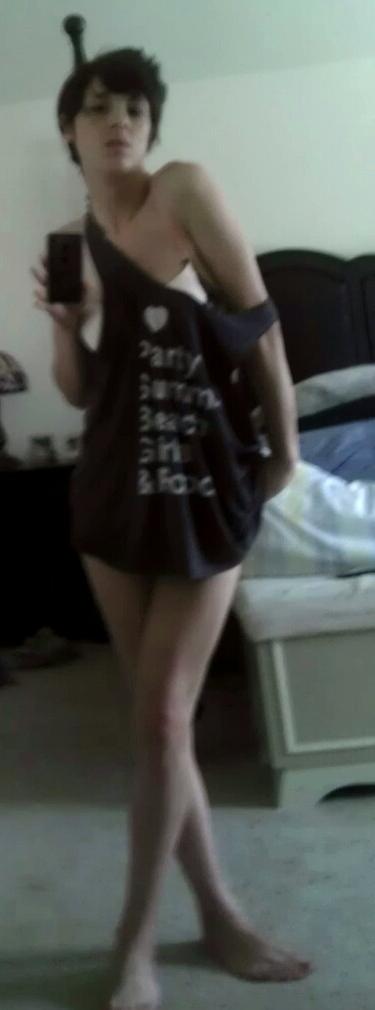 10P Fresh new t-girl Caiden Hall still likes to tease the boys with panty shows
