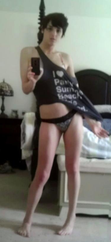 10P Fresh new t-girl Caiden Hall still likes to tease the boys with panty shows