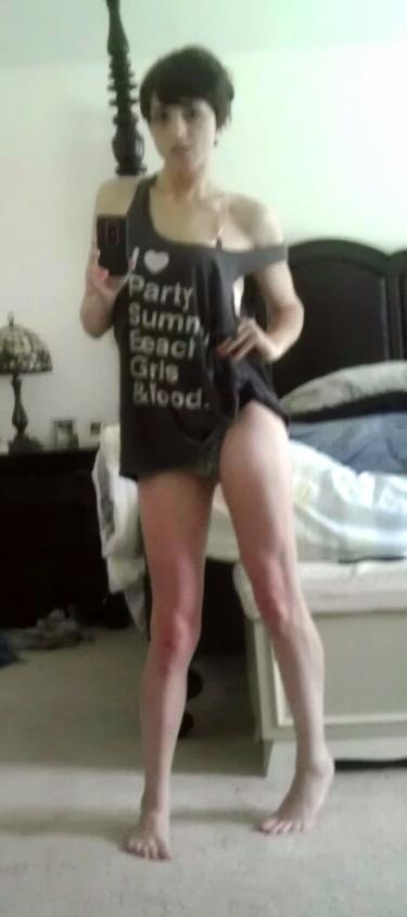 10P Fresh new t-girl Caiden Hall still likes to tease the boys with panty shows