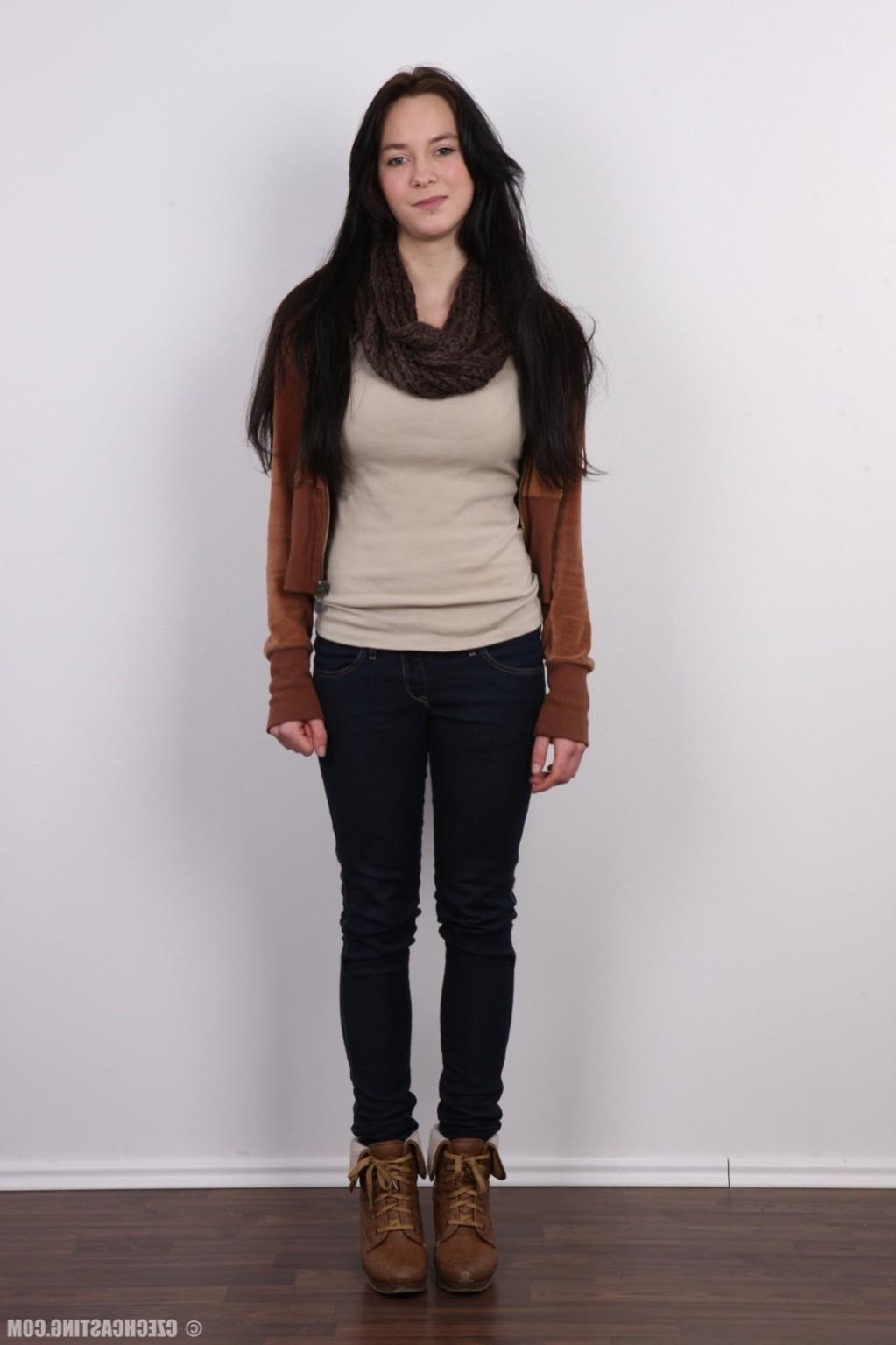 17P Natural brunette teen with nice breasts