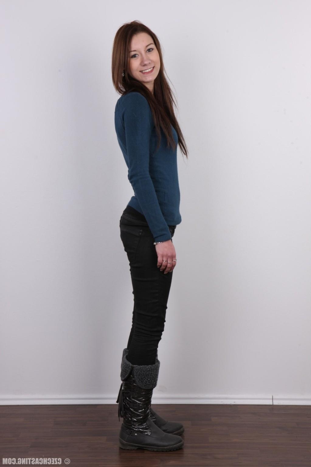 17P Sexy brunette teen poses for photo camera