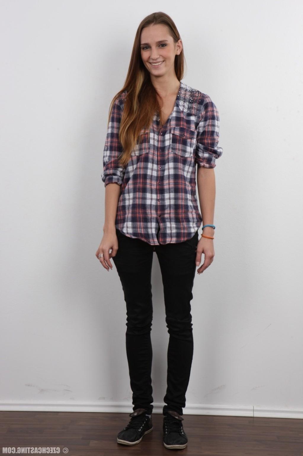 17P Beautiful teen brunette poses