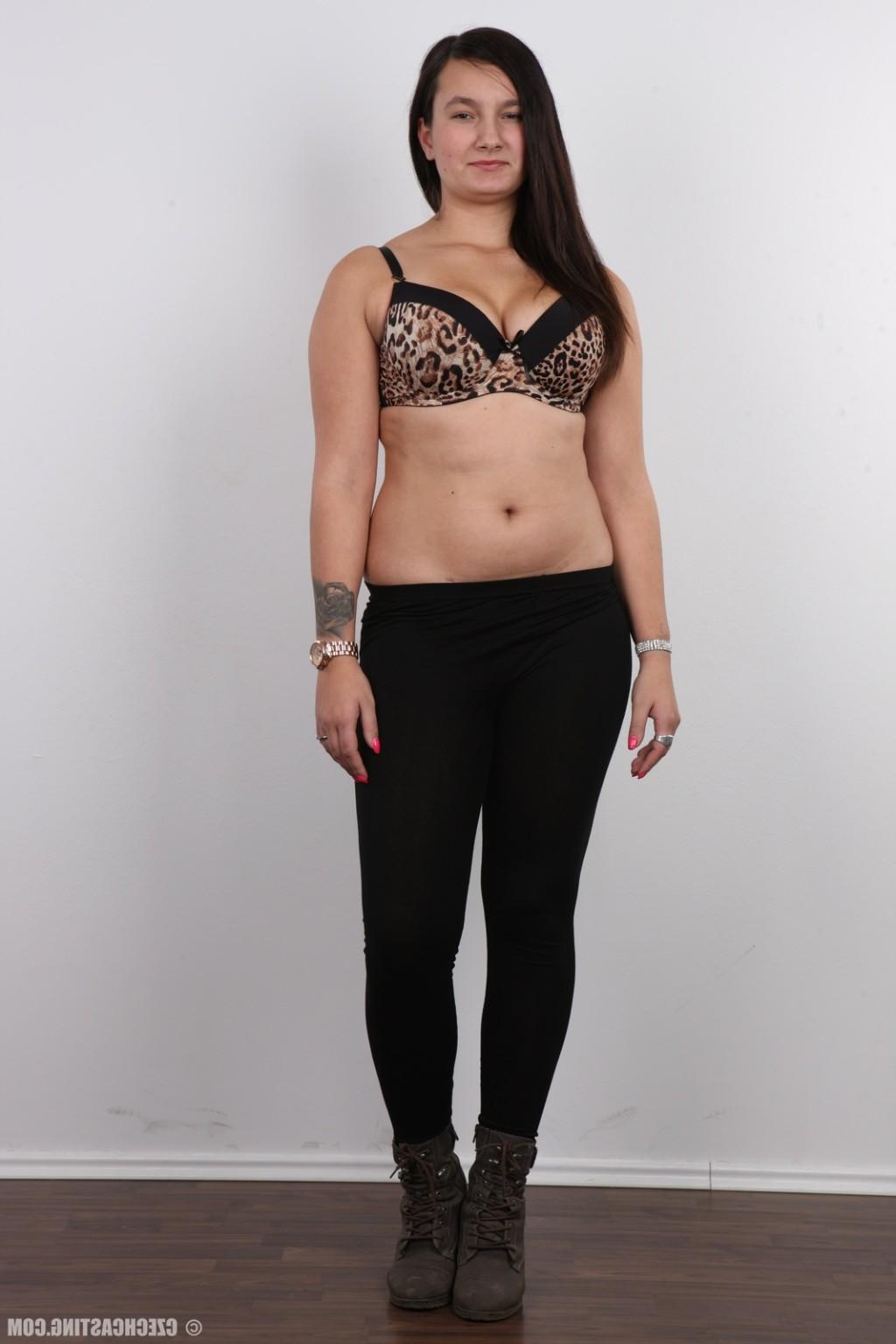 17P Chubby brunette wife poses