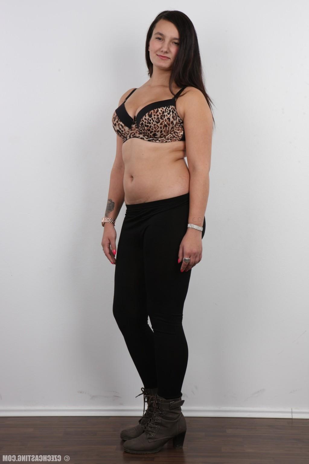 17P Chubby brunette wife poses