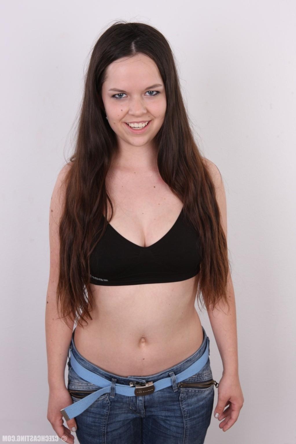 15P Lovely amateur brunette poses naked