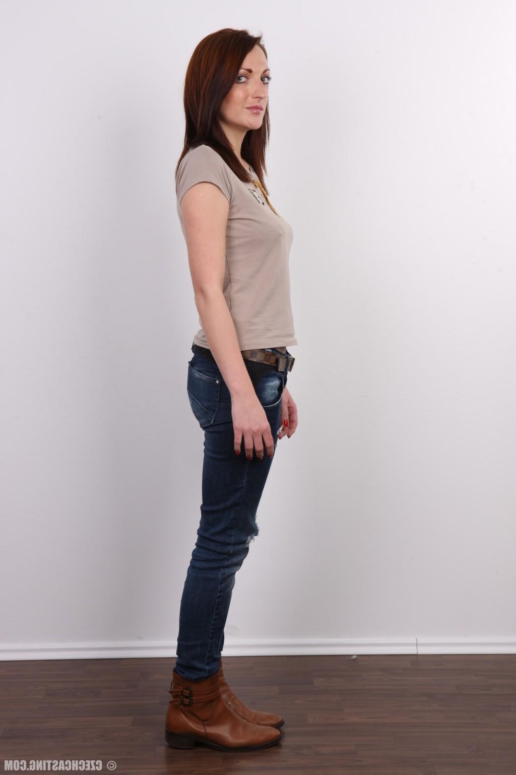 17P Brunette wife poses for photo camera