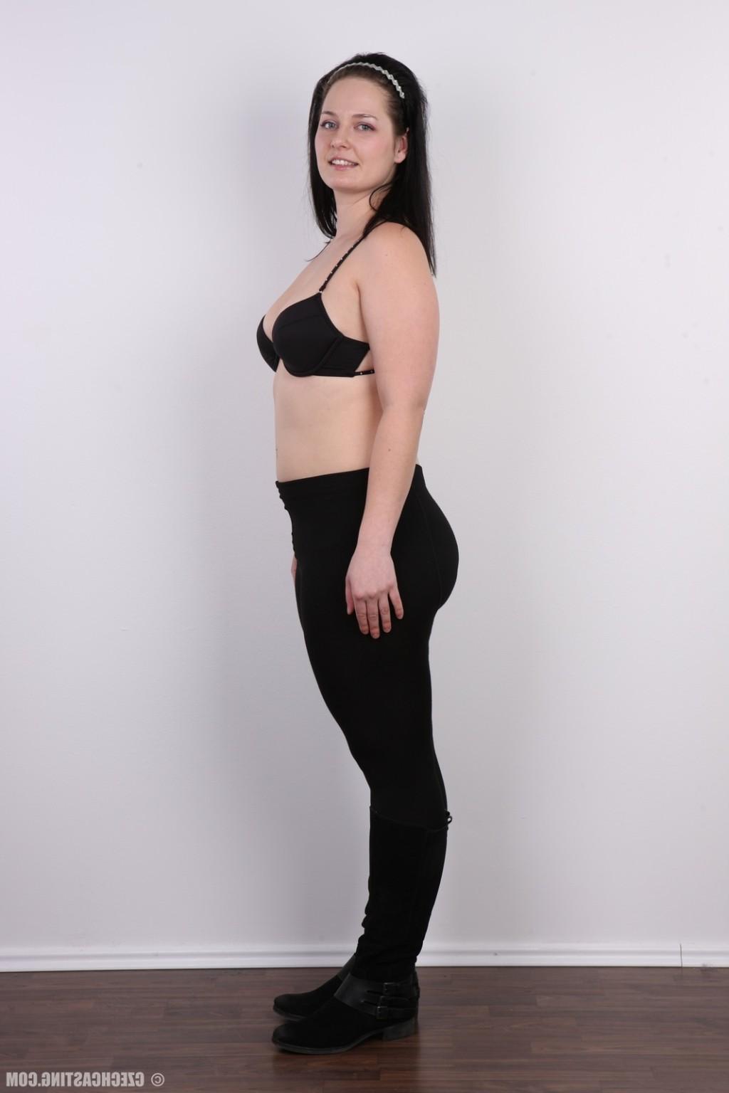 17P Chubby brunette poses naked