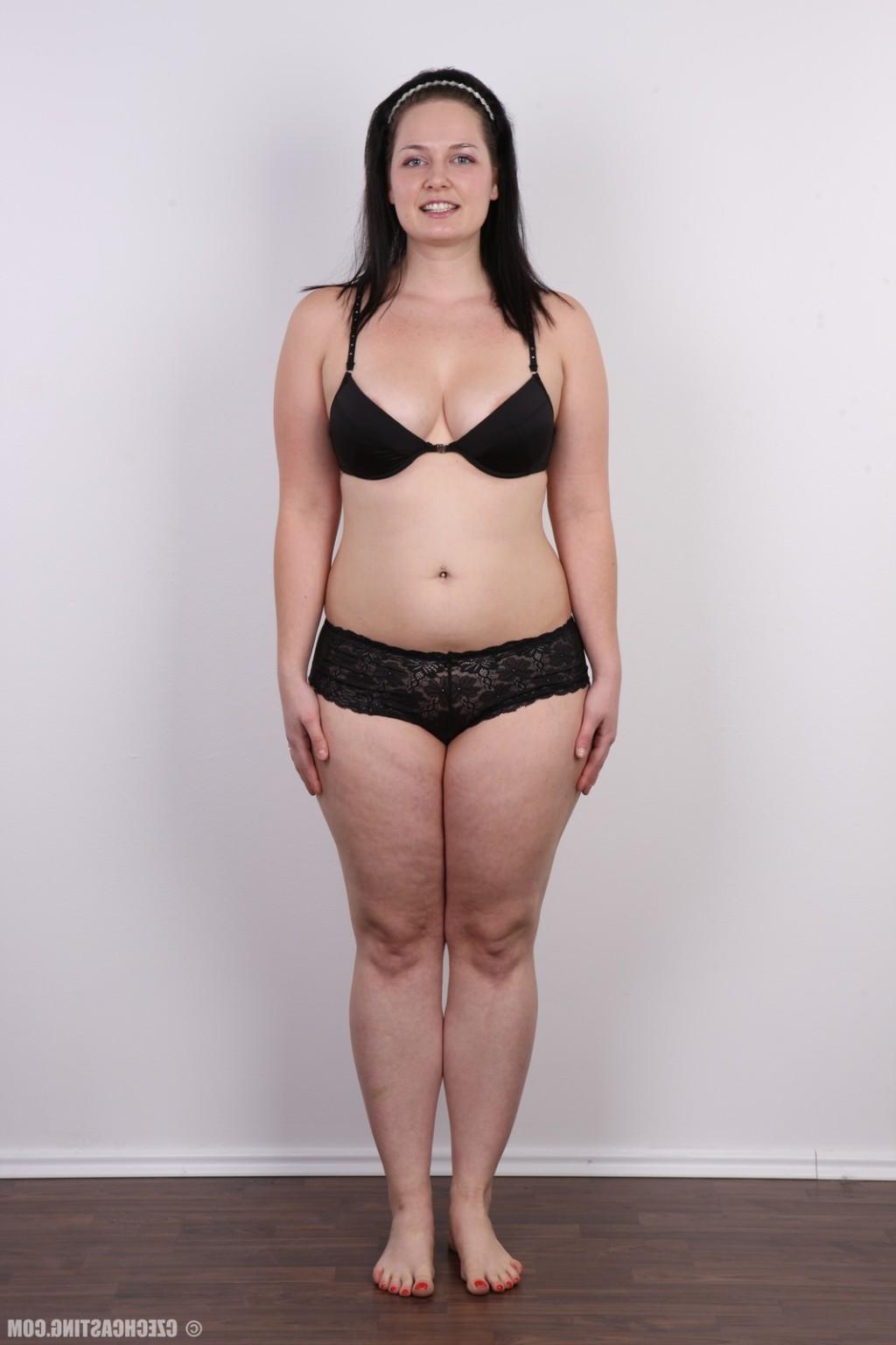 17P Chubby brunette poses naked