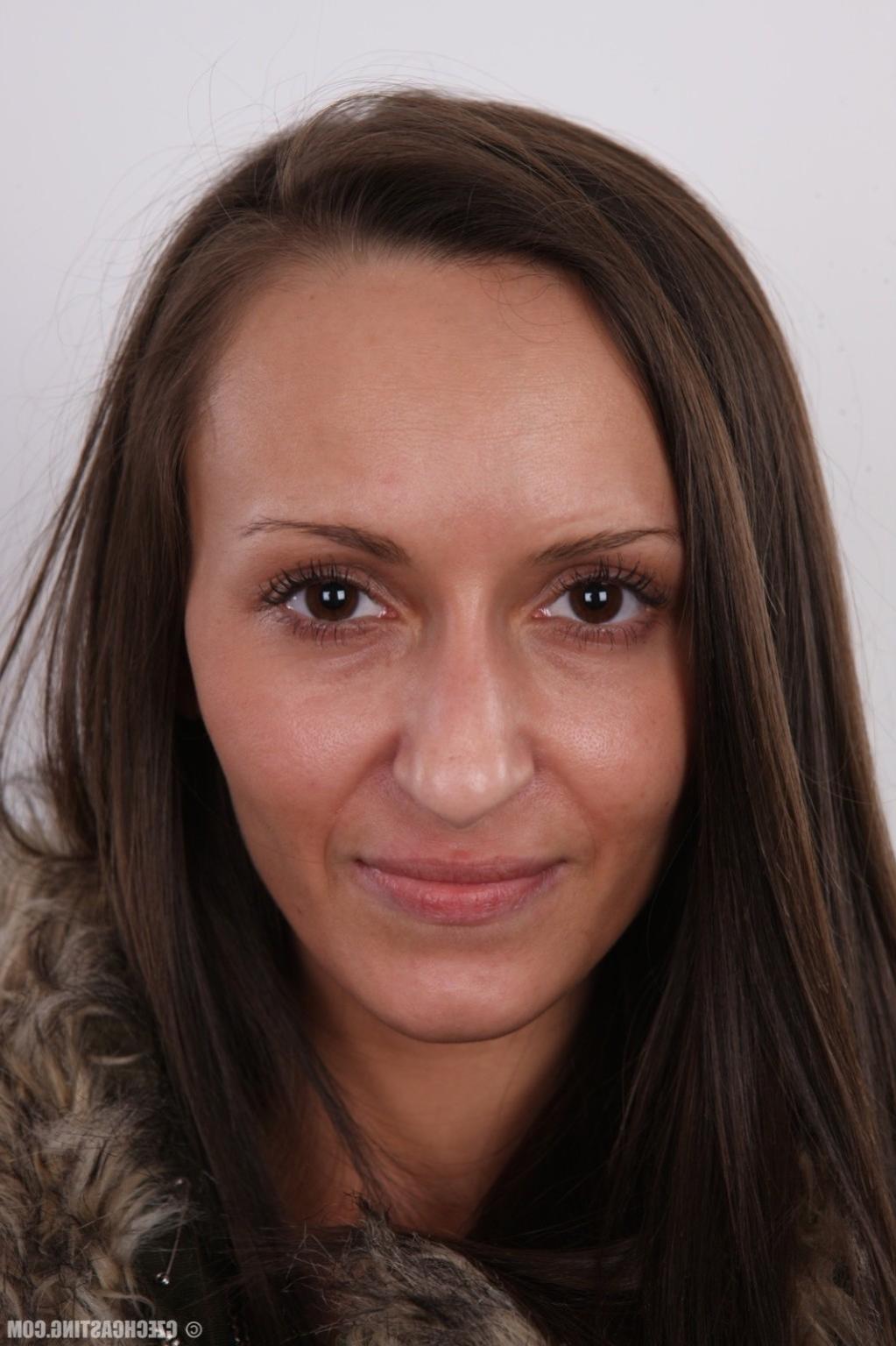 17P Slim brunette poses naked